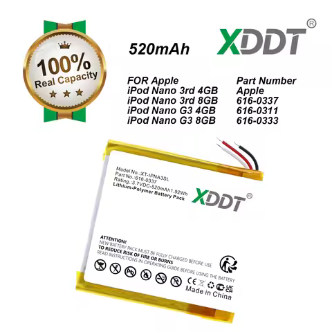 616-0337 Replacement Battery For Apple ipod Nano 3 3G 3rd 3Gen Generation 3TH MP3 A1236 Nano3 Batter