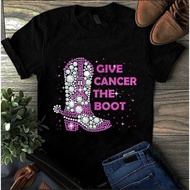 Give Cancer The Boot Breast Cancer Awareness Pink Ribbon Unisex Tshirt