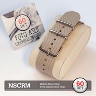 [Watch Accessories] Nato Strap Canvas Nylon Fabric Watch Strap 18mm 20mm 22mm 24mm NSCRM - 18mm