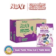 THÙNG 48 HỘP Sữa Nuvi 180ml Thạch Cacao/lắc caocao/đào táo/dâu/cam...-TUH