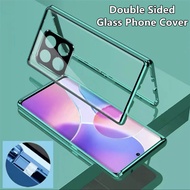 Double Sided Tempered Glass Metal Frame Phone Case for Honor X7d/X9d/X9c/X7c/X9cSmart/X9b, Shockproo