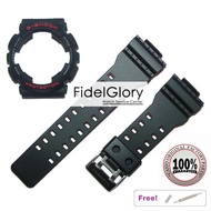 G Shock Original RED n GREY Font Bezel and Strap Matte Black For GA-100 / GA-110 / GA-120 / GA-135 /