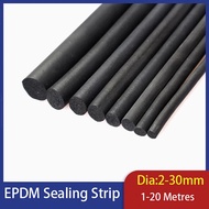 1-20 Meter Black Round EPDM Rubber Strip Foam Sealing Strip Sponge Cabinet Door Seal Dia 2/3/4/5/6/7