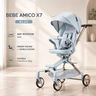 Bebe Amico X7 Kereta Sorong Bayi Dua Arah 360° | Newborn to 22kg Reversible Stroller