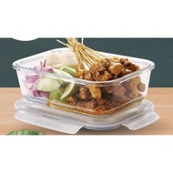 Gorme Borosilicate Glassware Rectangular Storage / Food Container  with Lid - 1.52L