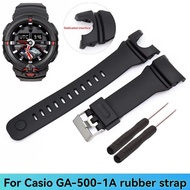 For Casio GA500 GA-500 GA-500-1A Men's Watch Band Black Resin Watch Rubber Strap 30mm Wristband Dedi