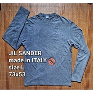 Jil SANDER T-shirt made in Italy Long Sleeve Plain Oblong T-shirt