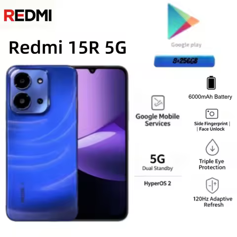2026 new Xiaomi Redmi 15R 5G Global Version 8GB RAM 256GB ROM Factory Unlocked Dual SIM Smartphone B