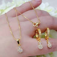 (137) 2in1 Necklace and earrings 10k gold set not faded