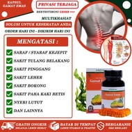 Obat Herbal Saraf Kejepit HnP Syaraf Terjepit TNB Masalah Syaraf Bokong Kaki Tangan Leher Sakit Pinggang Tulang Belakang Ekor Nyeri Otot Kecetit Encok Di Punggung Bagian Bawah Atas - Gamat Emas Kapsul Herbal Alami