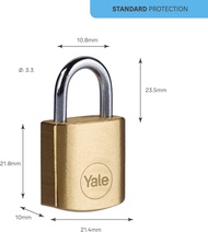 Yale Brass Padlock Twin Pack 20mm / 30mm