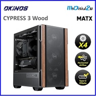 OKINOS CYPRESS 3 WOOD MATX CASING WITH 4 FANS - BLACK