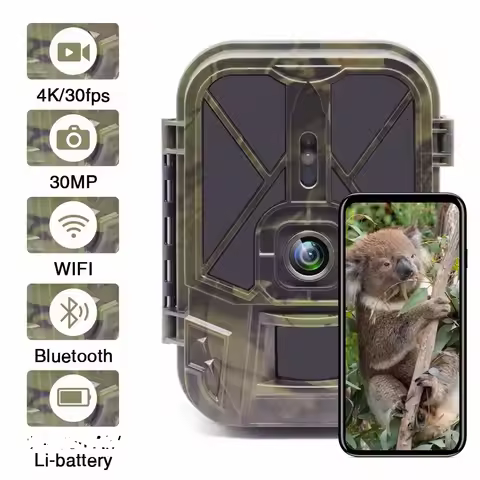 4K Live Show Stream Trail Camera 30MP WiFi APP Bluetooth Hunting Cameras With 8000mAh Li-Battery Nig