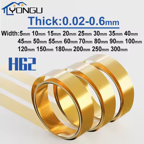 Brass Strip H62 Brass Metal Thin Sheet Foil Plate Gold Film Wire Brass roll Width 5-300 mm Thick 0.0