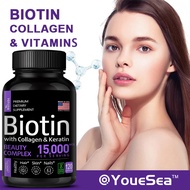 Biotin Collagen Supplement, for Hair Skin and Nails Vitamin Supplement-120 Capsules