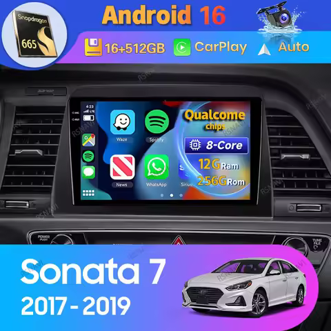 Android 16 Car Radio For Hyundai Sonata 7 LF 2017 2018 2019 Carplay Auto GPS DSP Video Head Unit 2 D