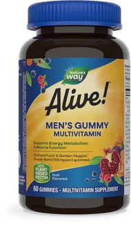 Alive! Men's Daily Gummy Multivitamin, Supports Energy Metabolism*, Muscle Function*, B-Vitamins, B-