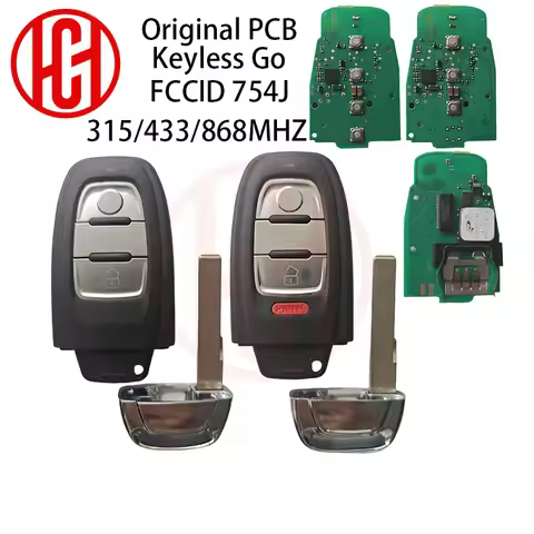 OEM PCB Keyless Go 4G0959754J ID46 PCF7945AC Chip 315/433/868MHz Car Remote Key 8T0959754K For Audi 