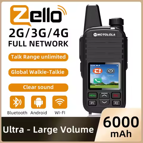 MOTOLOLA 2G 4G POC Wireless Remote Control Walkie Talkie Zello Android 8.1 Bluetooth Global PTT WiFi