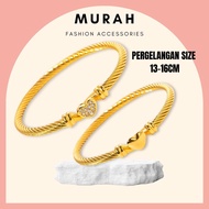 GT171 (13M-16CM) Titanium Bangle Gelang Rantai Tangan Gift Wedding Jewellery Gold Silver Bracelets g