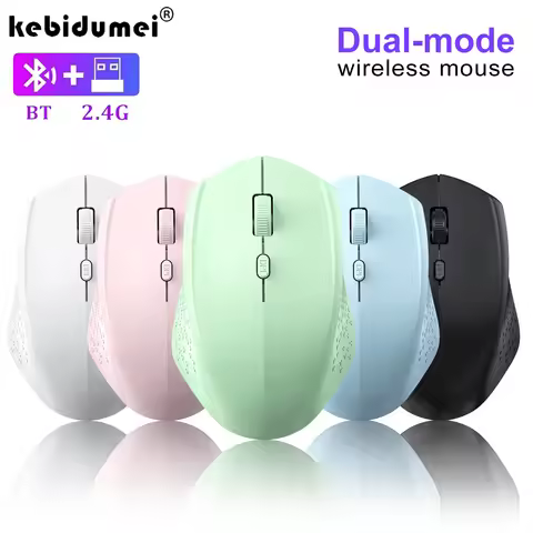 Dual-Mode Bluetooth 5.2 Mouse 2.4G Wireless Mouse Silent Mouse 1600DPI Rechargeable Gaming Mouse For