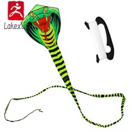 Lakexus 8m/26.25ft Long Tail Green Snake Kite Easy to Fly Large Cobra Kite for Outdoor Beach and Par