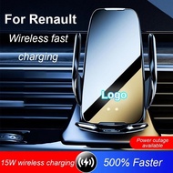 For Renault Koleos QM5 QM6 MK1 MK2 09-19 Car Infrared Sensor Holder Mobile Phone 15W Wireless Charge