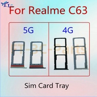 For Realme C63 4G 5G Sim Card Slot Tray Holder Sim Card Reader Socket Replacement Part