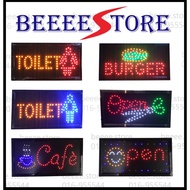 BURGER / TOILET / GUNTING / OPEN / CAFE / MOBILE REPAIR / WESTERN FOOD LED SIGNBOARD LED Display Boa