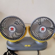Household Car Fan Double-Head Fan USB Dedicated Strong Wind Refrigeration Dormitory Small Fan usb Fa