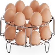 Egg Steamer Rack - Stainless Steel Trivet for 6, 8 Quart Pressure Cooker, Compatible for Instant Pot Accessories, Cooks 18 Eggs, Stackable Steaming Holders for Eggs, 2 Packs
