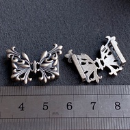 สร้อยคอสานมือเงินแท้ S925 ปุ่มดอกไม้พู่กัน 3D หัวเข็มขัดเงินแข็ง สร้อยคอสานมือ เครื่องประดับแฟชั่น ส