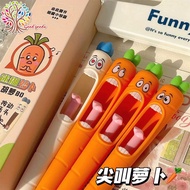 ⭐️Taiwan Taiwan Ready Stock Gel Pen Female High-value Niche Fun Pen Carrot Pen Funny Fun Press Tongu