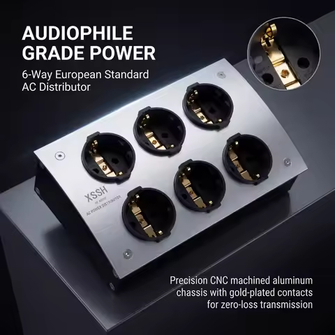 XSSH Audio E-TP60 FI-E30 EU Shuko Euro AC Power Distributor 125V-250V 50/60Hz 16A 16amp IEC Inlet El