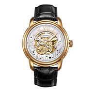 Aries Gold Automatic Infinum El Toro Black Leather Strap Men's Watch G 9005A G-S-P