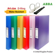 ABBA Colour Ring File A4 2D Ring / Folder Organizers/ Document File/ Translucent D Ring File
