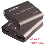 Video Capture Card 4K 60Hz HDMI Capture Cards TV Loop 1080P Game Recording Live Streaming Box USB 2.