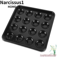 NARCISSUS Pool Ball Tray, Plastic 16 Holes Billiard Ball Tray, Billiard Accessories Black Billiard B
