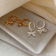 Exquisite Simple Korean Plain Silver Sterling Silver Cute Three-Dimensional Earrings ins Style 925 B