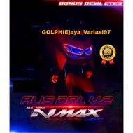 PAKET MURAH LAMPU LED ALIS DRL WATERFROOP LED ALIS FULL MATA DEVIL NMAX ALL NEW TERBARU / LAMPU ALIS