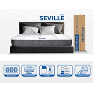 SENETEL ที่นอนสปริงเสริมฟองน้ำ รุ่น SEVILLE ผ้าJacguard 6ฟุต หนา8"ขาว (DARLING)