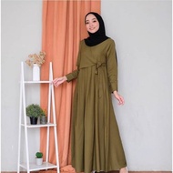 Baju Wanita Muslim Gamis Dress Casual Panjang Outfit 2021 - Widya