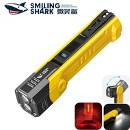 Smiling shark LED Magnetic Torch Light Rechargeable Flashlight 7Mode Type-c White Red Light With Hoo