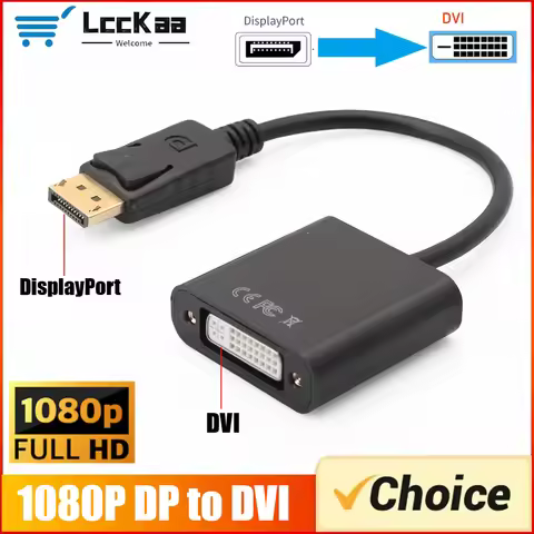 Grwibeou 1080P DisplayPort To DVI DP To DVI Converter Cable Male To DVI Female Adapter Cable for Mon