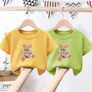 Tshirt Baby Boy Korean Style Boys Shirts Cartoon Little Bear Print Basic Design Tshirt Kosong Budak 素面 T恤 Tshirt Kids Boy