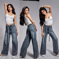 Atipashop-EGBERT WINK JEANS Long Pants Medium Barrel Shape Shiny With Belt