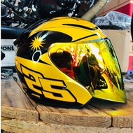 Original NHK R1 Azlan Shah Limited Special Champion ARRC Edition Double Visor Helmet Glossy Gold Fre