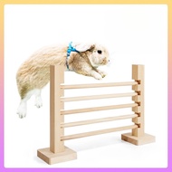 Adjustable Wooden Rabbit Jump Hurdle, Interactive Agility Toy for Bunnies