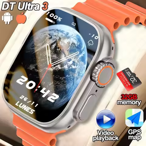 2025 New Original Watches DT Ultra 3 Pro Smart Watch Men Google Map NFC GPS Tracker HD BT Call IP68 