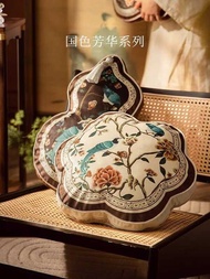 Fanju Attitude Fanghua New Chinese Style French Shaped Pillow Atmosphere Pillow Living Room Sofa Pil